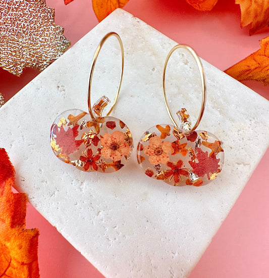 Pumpkin Bloom hoop Earrings.