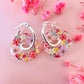 Party Ring Flower Hoop earrings.