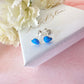 925 Sterling silver Blue Opal heart stud earrings.