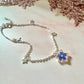 Forget me not flower Star Charm 925 sterling silver bracelet.