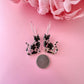 Black Cat Bloom hoop Earrings.