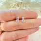 925 Sterling Silver CZ Heart stud earrings.