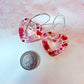 Pink Valentines Bloom Heart hoop Earrings.