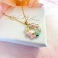 Gold Ditsy Doily pastel flower  Necklace