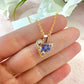 Gold forget me not Flower confetti Heart Necklace