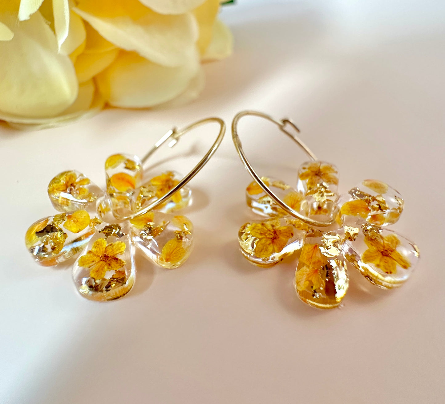 Mustard Daisy Bloom Earrings.