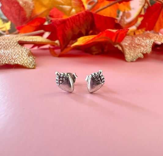 925 sterling silver Acorn stud earrings.