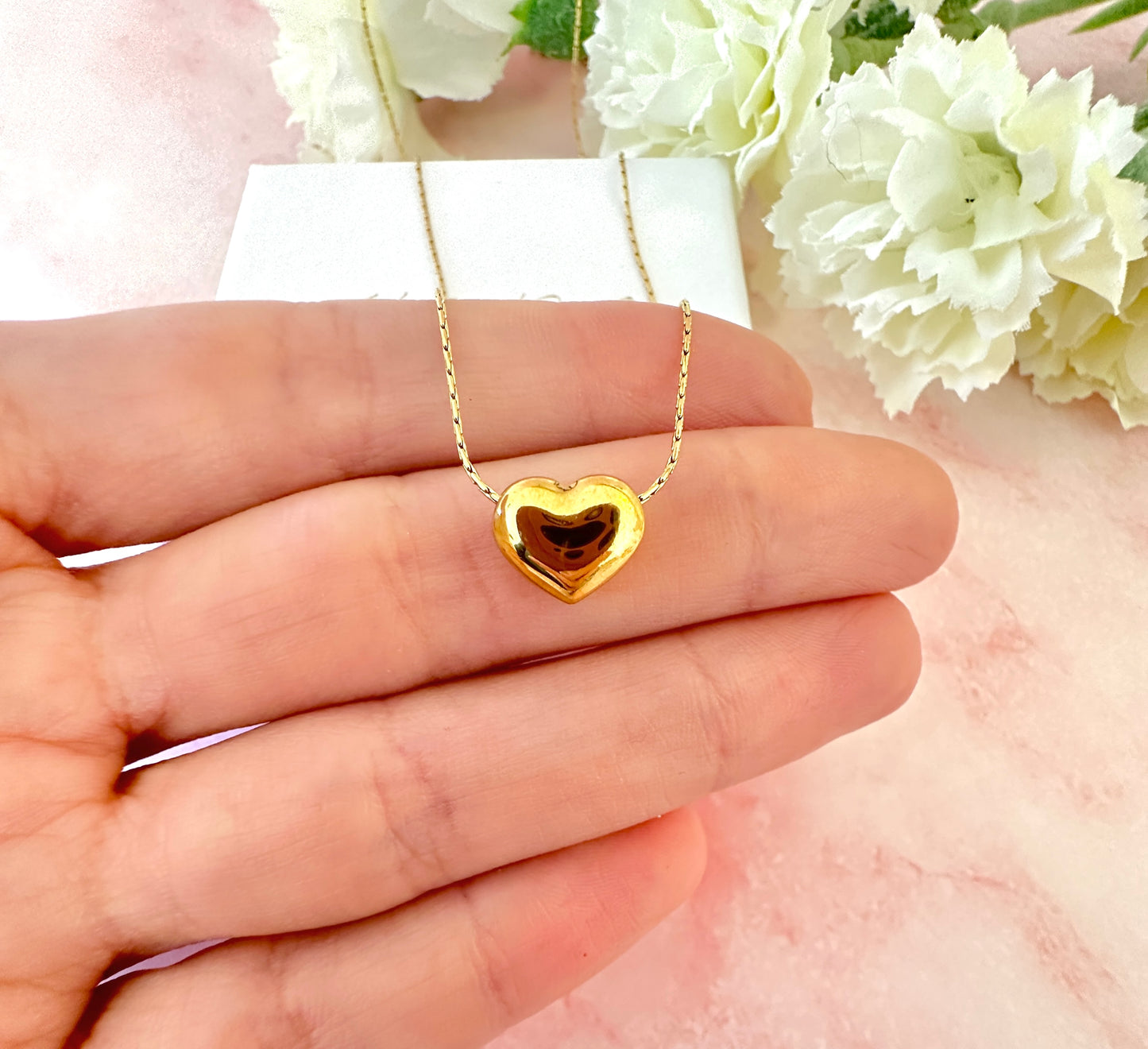 Gold Heart Coreana chain necklace