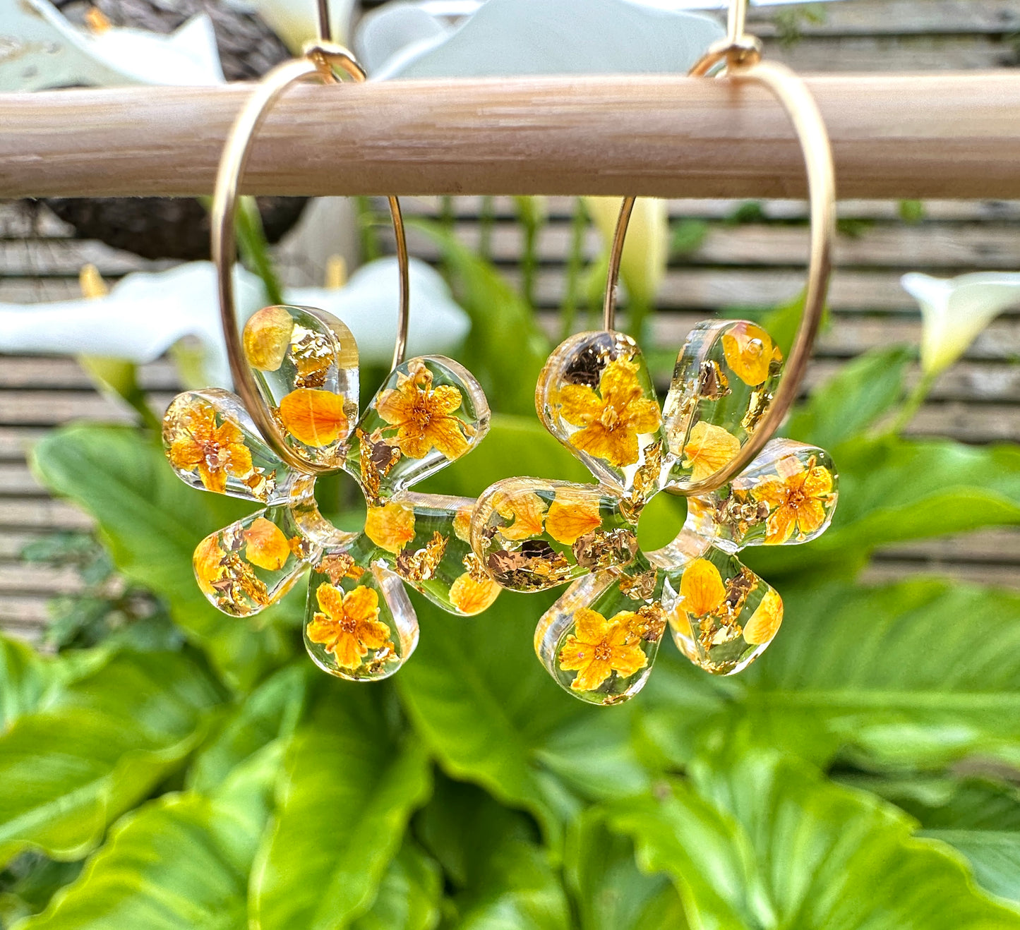 Mustard Daisy Bloom Earrings.