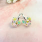 Pastel Candy Heart bloom earrings.