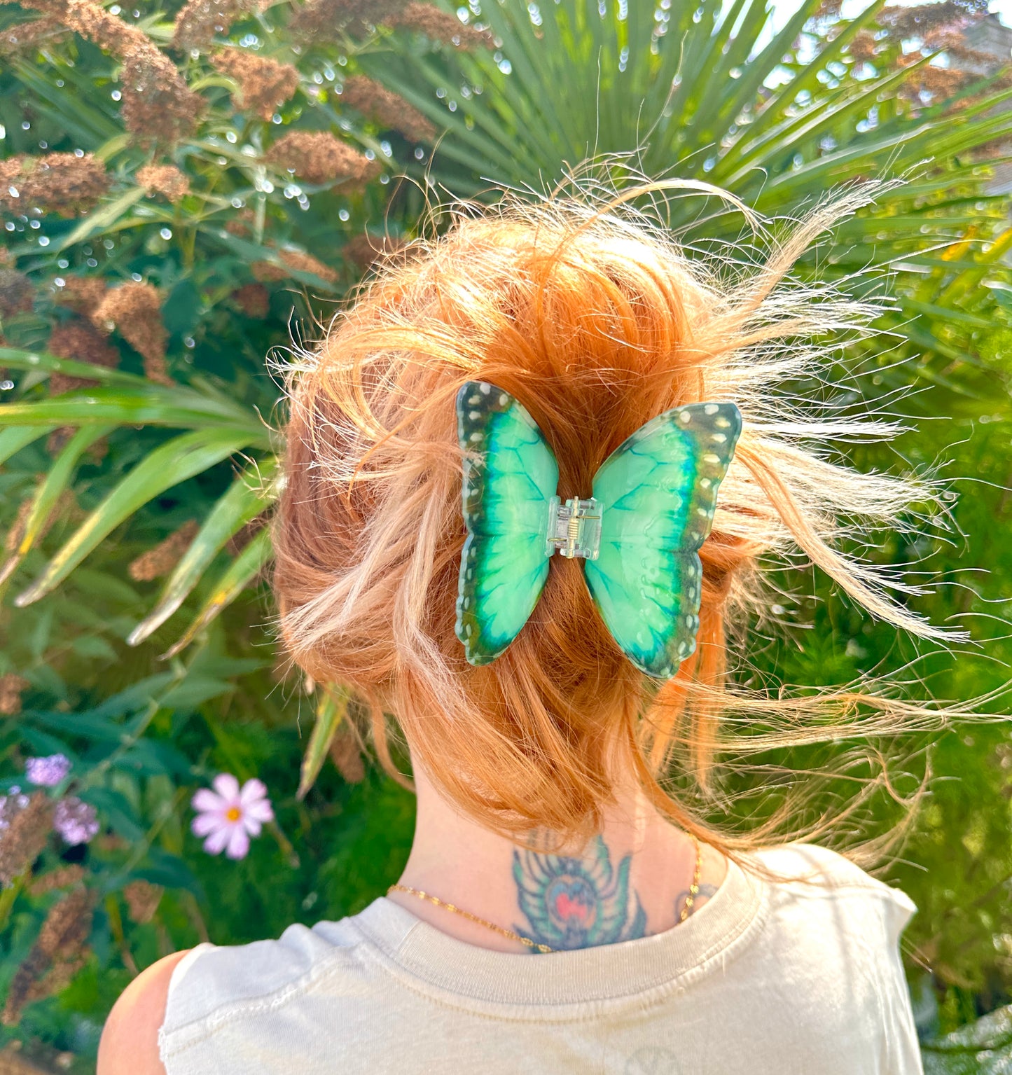 Large butterfly hair claw clip.