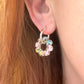 Ditsy Doily pastel Flower bloom earrings.