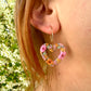 Peach blossom Heart Earrings.