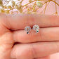 925 Sterling silver Diamanté Daisy flower stud earrings.