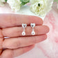 925 Sterling silver Heart Pearl Drop stud earrings.