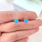 925 Sterling silver Blue Opal heart stud earrings.