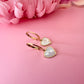 Gold Pearl Heart huggie earrings