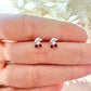 925 Sterling Silver Red Cherry stud earrings.