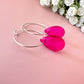 925 sterling silver Fuchsia Teardrop glass earrings.