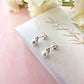 925 Sterling silver Pearl Tri-bead stud earrings.