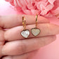 Gold Pearl Heart huggie earrings