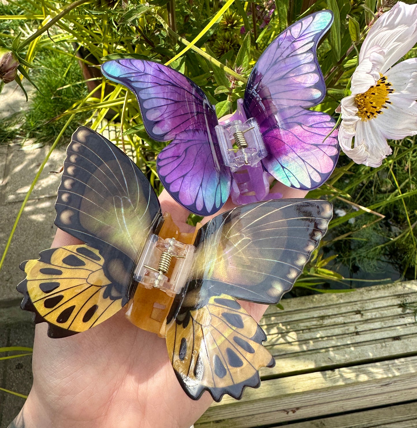 Large butterfly hair claw clip.