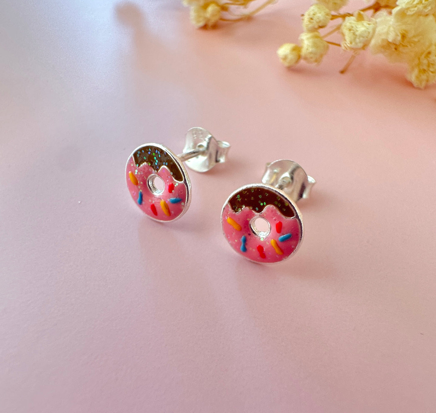 Kooky Kids Donut sterling silver earrings