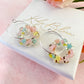 Ditsy Doily pastel Flower bloom earrings.