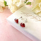 925 Sterling silver Red CZ Heart stud earrings.