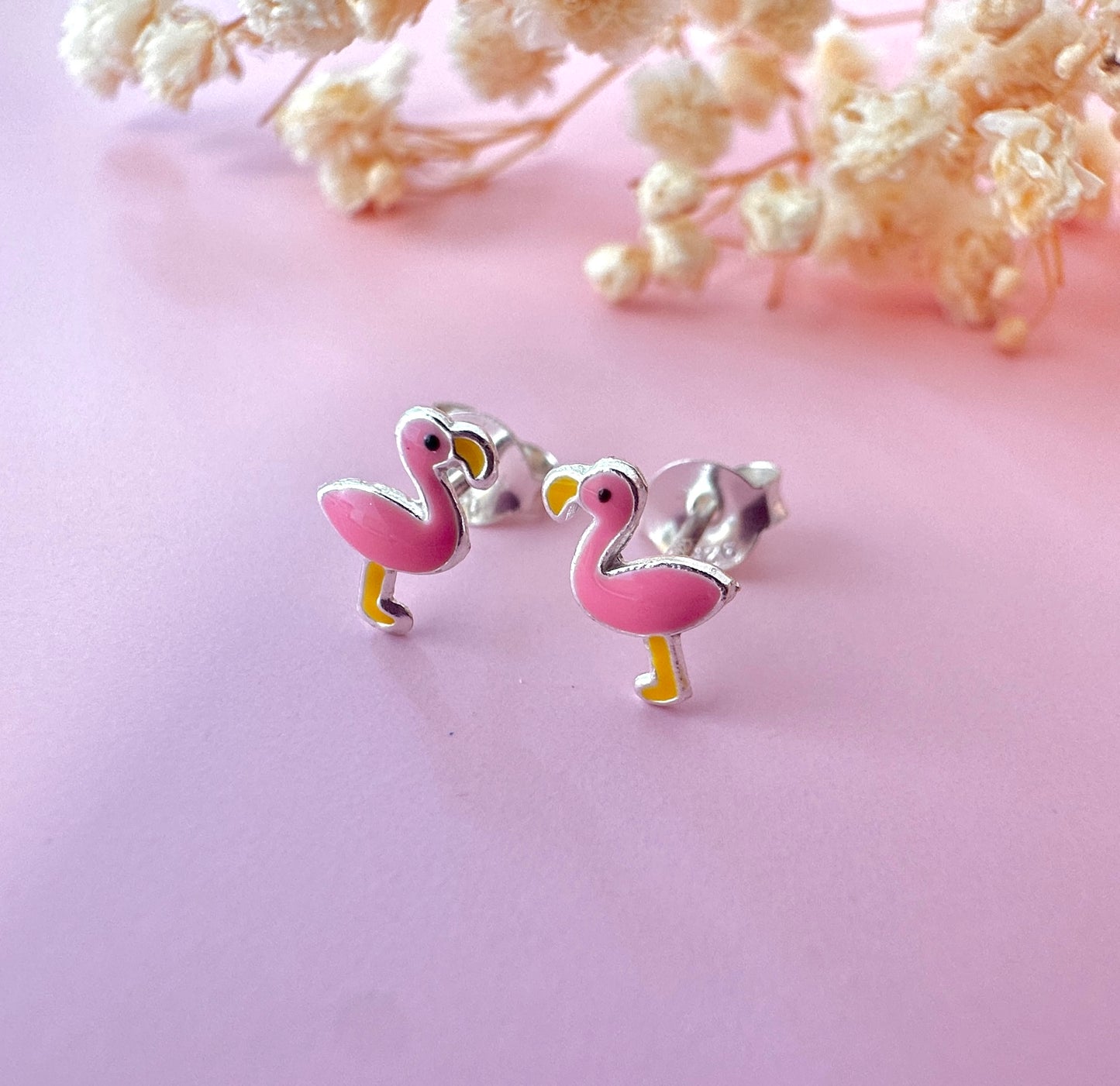 Kooky Kids Flamingo sterling silver earrings