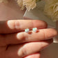 925 Sterling silver White Opal heart stud earrings.