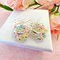 Ditsy Doily pastel Flower bloom earrings.