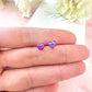 925 Sterling silver Purple Opal Heart stud earrings.