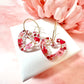 Pink Valentines Bloom Heart hoop Earrings.