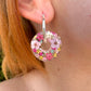 Party Ring Flower Hoop earrings.