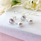 925 Sterling silver Heart Pearl Drop stud earrings.